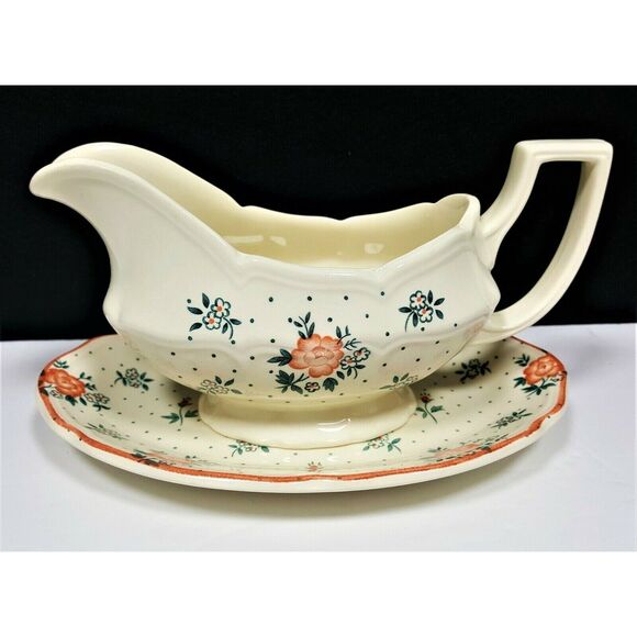 Johnson Bros Monticello Ironstone Gravy Boat w/ Det. Underplate England 1983 - Picture 1 of 8